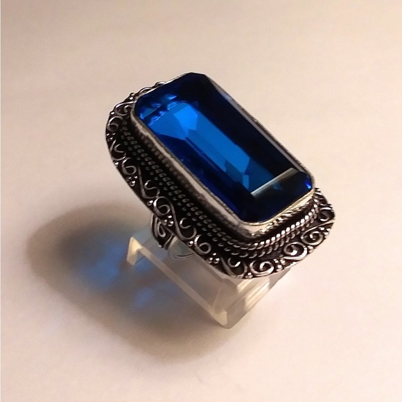 London Blue Topaz 925 Sterling Silver Ring - Picture 2 of 3